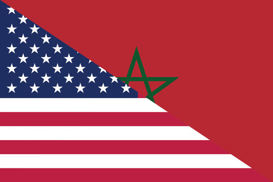 USA Morocco Friendship National Flag Cooperation Diplomacy Country Emblem