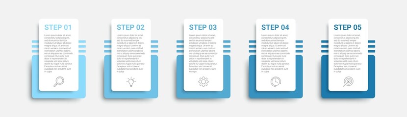 timeline infographic design with icons and 5 options or steps. infographics for business concept