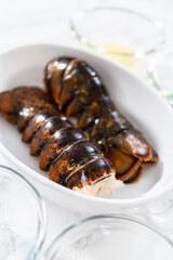 Garlic lobster tails
