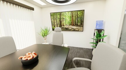 Realistic 3D Render of Conference Room