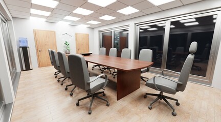Fototapeta premium Realistic 3D Render of Conference Room