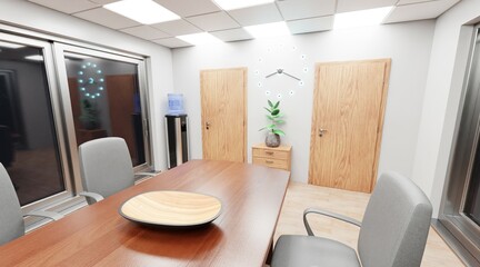 Realistic 3D Render of Conference Room