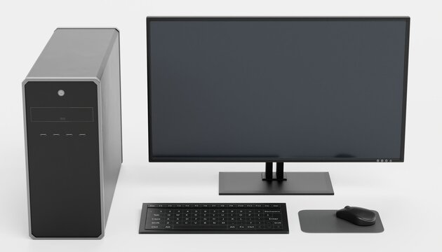Realistic 3D Render of Personal Computer