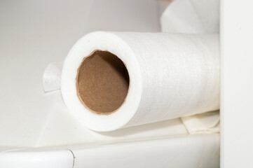 white microfiber cloth for cleaning in roll.