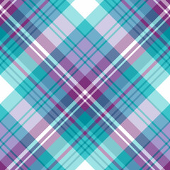 Seamless pattern in marvellous mint green, violet and white colors for plaid, fabric, textile, clothes, tablecloth and other things. Vector image. 2