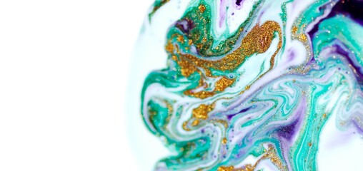 MYSTIC WAVES. Magical painting. Treasury of art. Abstract artwork.Luxury art in Eastern style. Painter uses vibrant paints to create these magic art, with addition golden glitters. MARBLE ART. 