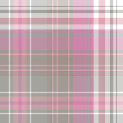 Seamless pattern in marvellous pink, gray and white colors for plaid, fabric, textile, clothes, tablecloth and other things. Vector image.