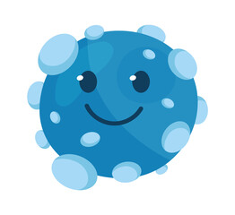 Cartoon Bacteria or Germ Funny Character. Vector illustration