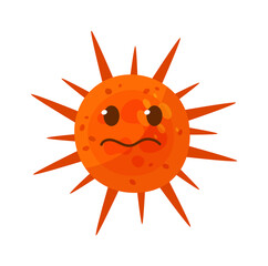 Cartoon Bacteria or Germ Funny Character. Vector illustration