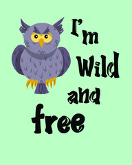 Funny poster with an owl 