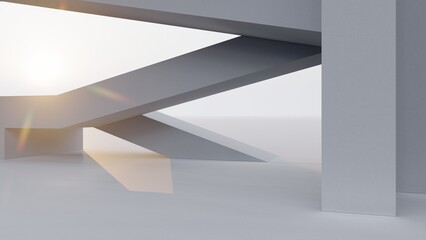 3d rendering architecture background building geometric shape