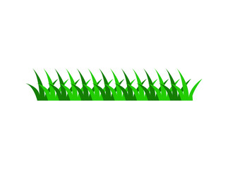 Fototapeta premium green lawn grass icon vector design template. Isolated on white background.