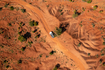 Expedition with offroad car in a desert - Overlanding through the sand dunes