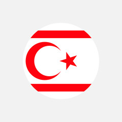 Country Northern Cyprus. Northern Cyprus flag. Vector illustration.