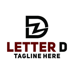 Fototapeta na wymiar letter d technology logo design creative 