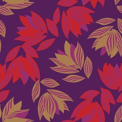 Fototapeta premium Floral Brush strokes Seamless Pattern Design