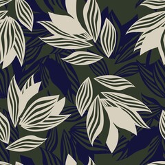 Floral Brush strokes Seamless Pattern Design