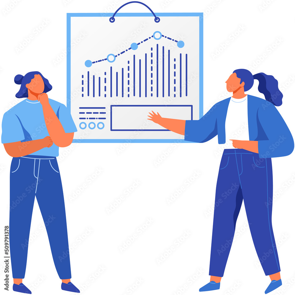 Poster infographic chart vector template. annual statistics curve graph design. market data diagrams. graph