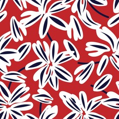 Floral Brush strokes Seamless Pattern Design