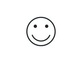 The icon of a person's smile. A smile, a human laugh. Simple linear flat illustration on a white background.