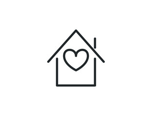 home with heart icon illustration isolated vector sign symbol.