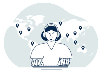 Global business concept. Worldwide sales and delivery agent