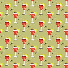 seamless summer pattern with cocktail. For printing on clothes, fabrics, paper, packaging, textiles