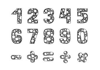 Set of hand drawn numbers. Hand typography font