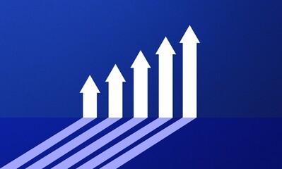 Infographic arrows on blue background. Business concept.