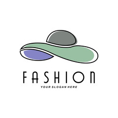 Women's Hat Logo Design Illustration Fashion beauty accessories, and product brand care