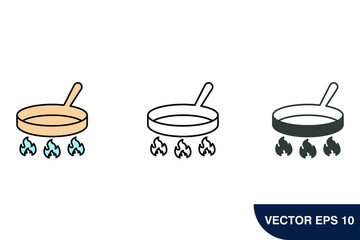 Cooking pan icons  symbol vector elements for infographic web