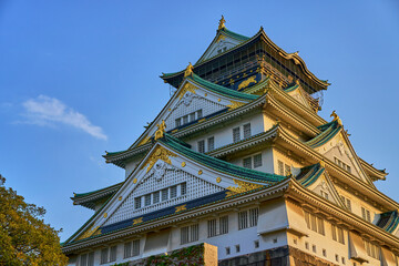 Osaka Castle Park at Autumn Sunset