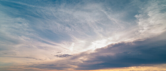 Sunset sky background,Landscape blue sky with clouds nature concept for cover banner background.