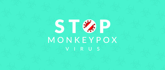Monkeypox virus banner for awareness and alert against disease spread, Monkey Pox virus outbreak pandemic, pandemic from animals to humans. Medical and health concept. Monkeypox virus background
