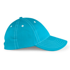 Get this Side View Stylish Sport Hat Mockup In Scuba Blue Color, to finish your design process, for even more beautiful results