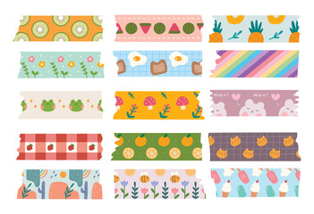 Kawaii Washi Tape Design Element Vector Clip Art