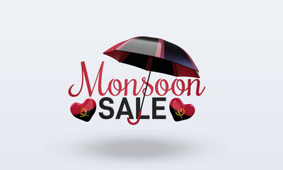 3d monsoon sale Angola flag rendering front view