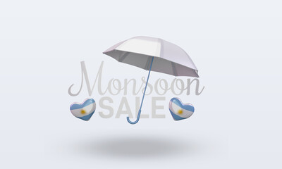 3d monsoon sale Argentina flag rendering front view