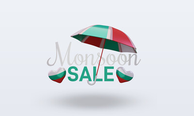 3d monsoon sale Bulgaria flag rendering front view