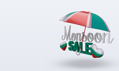3d monsoon sale Bulgaria flag rendering right view