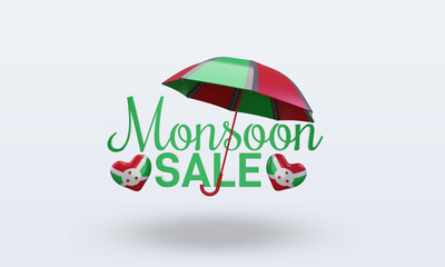 3d monsoon sale Burundi flag rendering front view