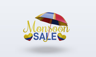 3d monsoon sale Colombia flag rendering front view