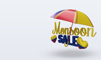 3d monsoon sale Colombia flag rendering right view