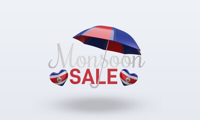 3d monsoon sale Costa Rica flag rendering front view
