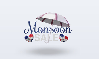 3d monsoon sale Dominican Republic flag rendering front view