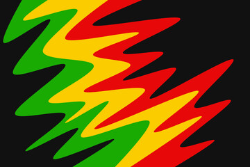 Obraz premium Abstract background with gradient wavy line pattern and with Jamaican color theme