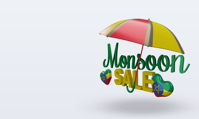 3d monsoon sale Ethiopia flag rendering right view