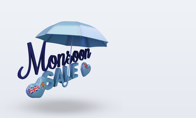 3d monsoon sale Fiji flag rendering left view