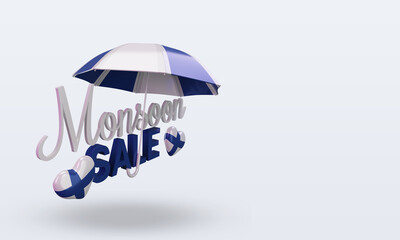 3d monsoon sale Finland flag rendering left view