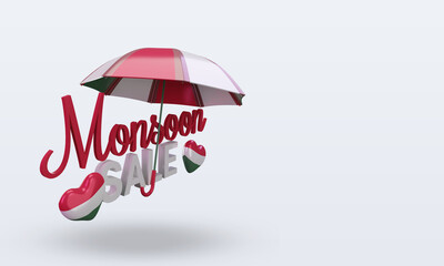 3d monsoon sale Hungary flag rendering left view